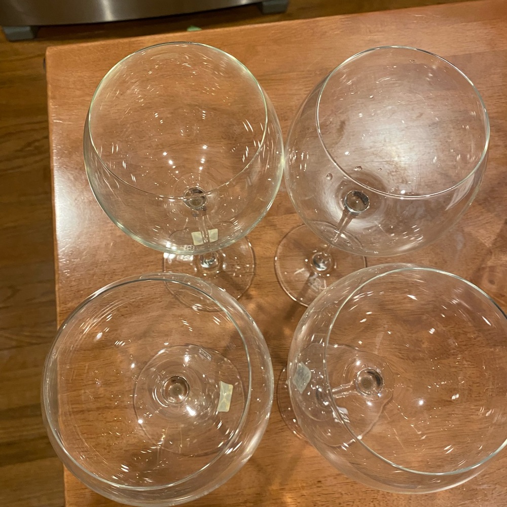 Crate and Barrel long stem wine glasses